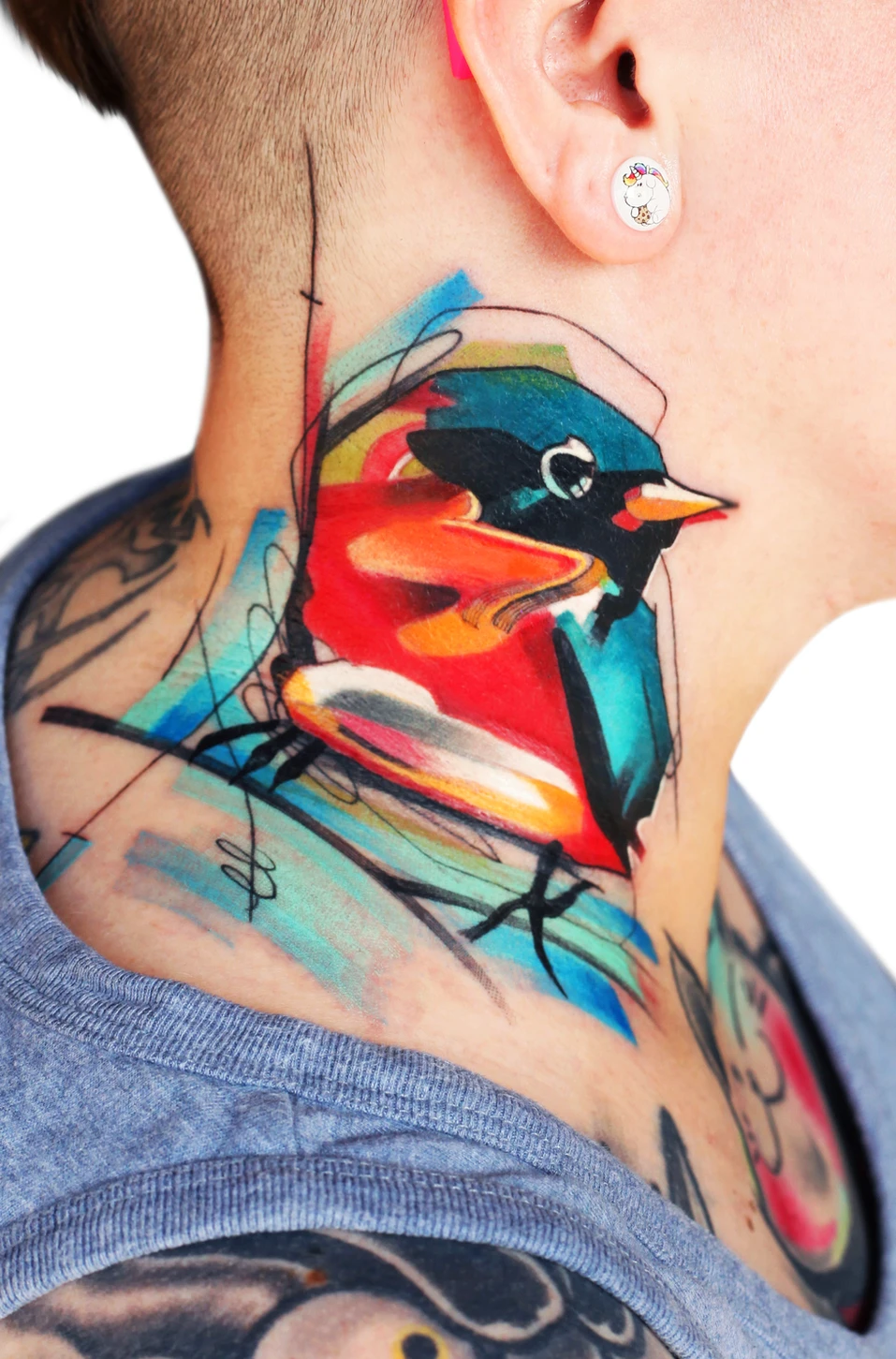 Watercolor blue bird by Jeff Barnard: TattooNOW